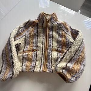 Zara Kids Striped Sherpa Jacket 9-10